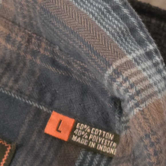 2 Howler Brothers Plaid Shirts - Blue and Orange - Picture 16 of 16